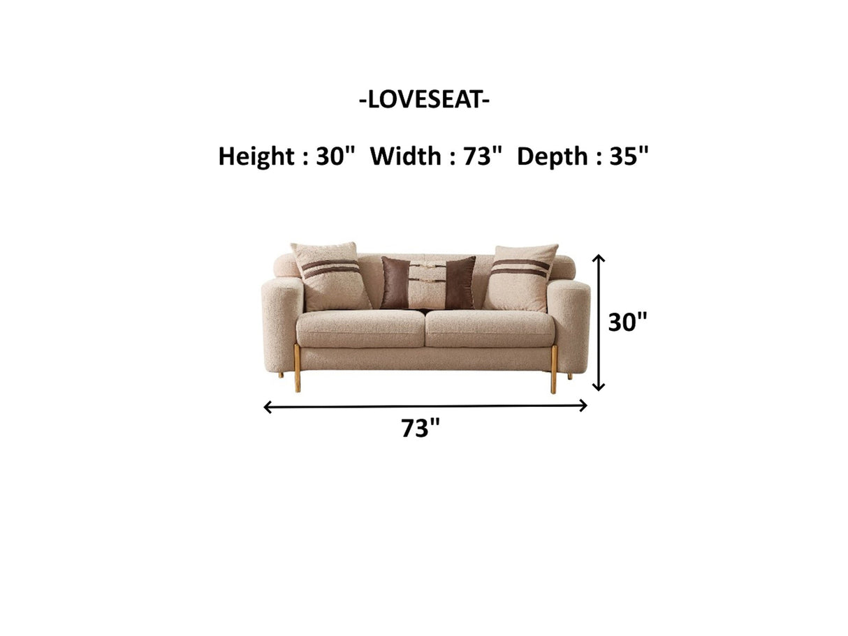 Shelby 4-pieces (2 Sofa & 2 Chair) Livingroom Set in Beige from Furnia - Luna Furniture