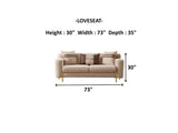 Shelby 4-pieces (2 Sofa & 2 Chair) Livingroom Set in Beige from Furnia - Luna Furniture