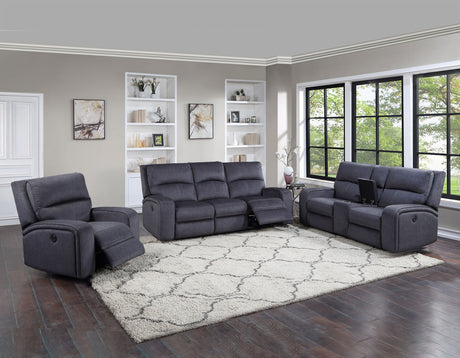 Lovell Charcoal 3-Piece Power Reclining Living Room Set from Steve Silver - Luna Furniture