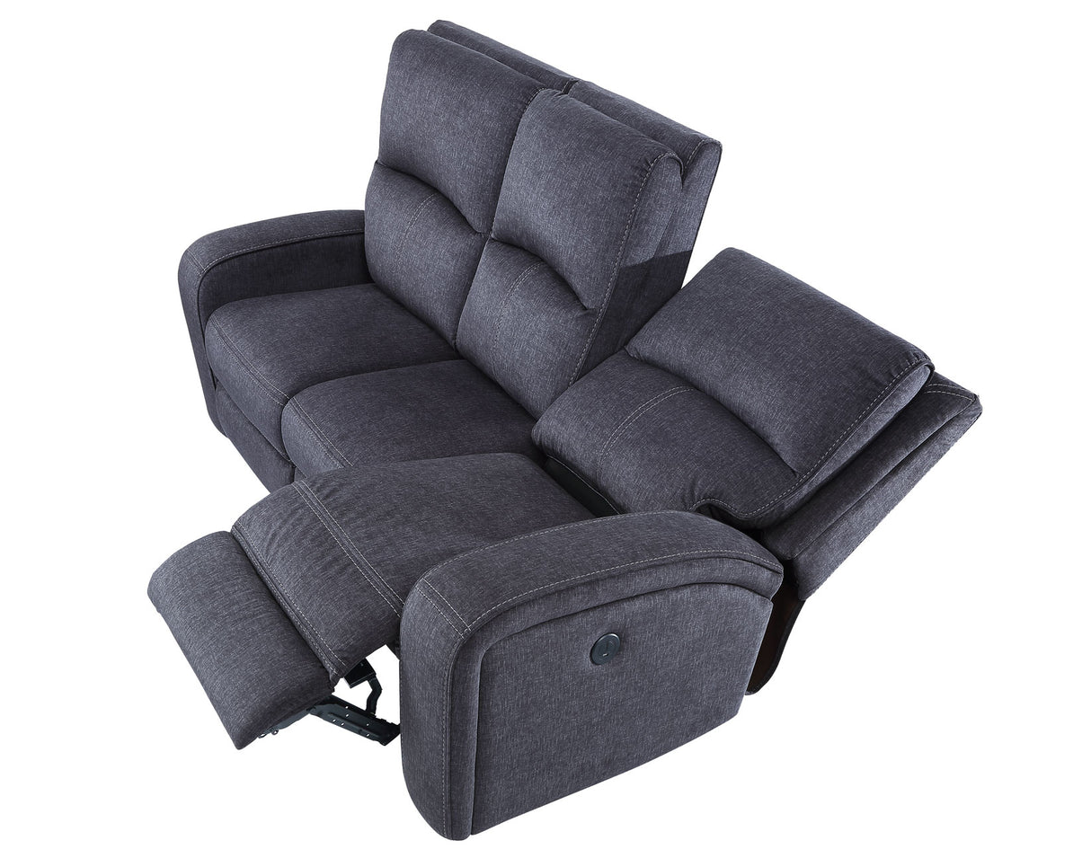 Lovell Charcoal 3-Piece Power Reclining Living Room Set from Steve Silver - Luna Furniture
