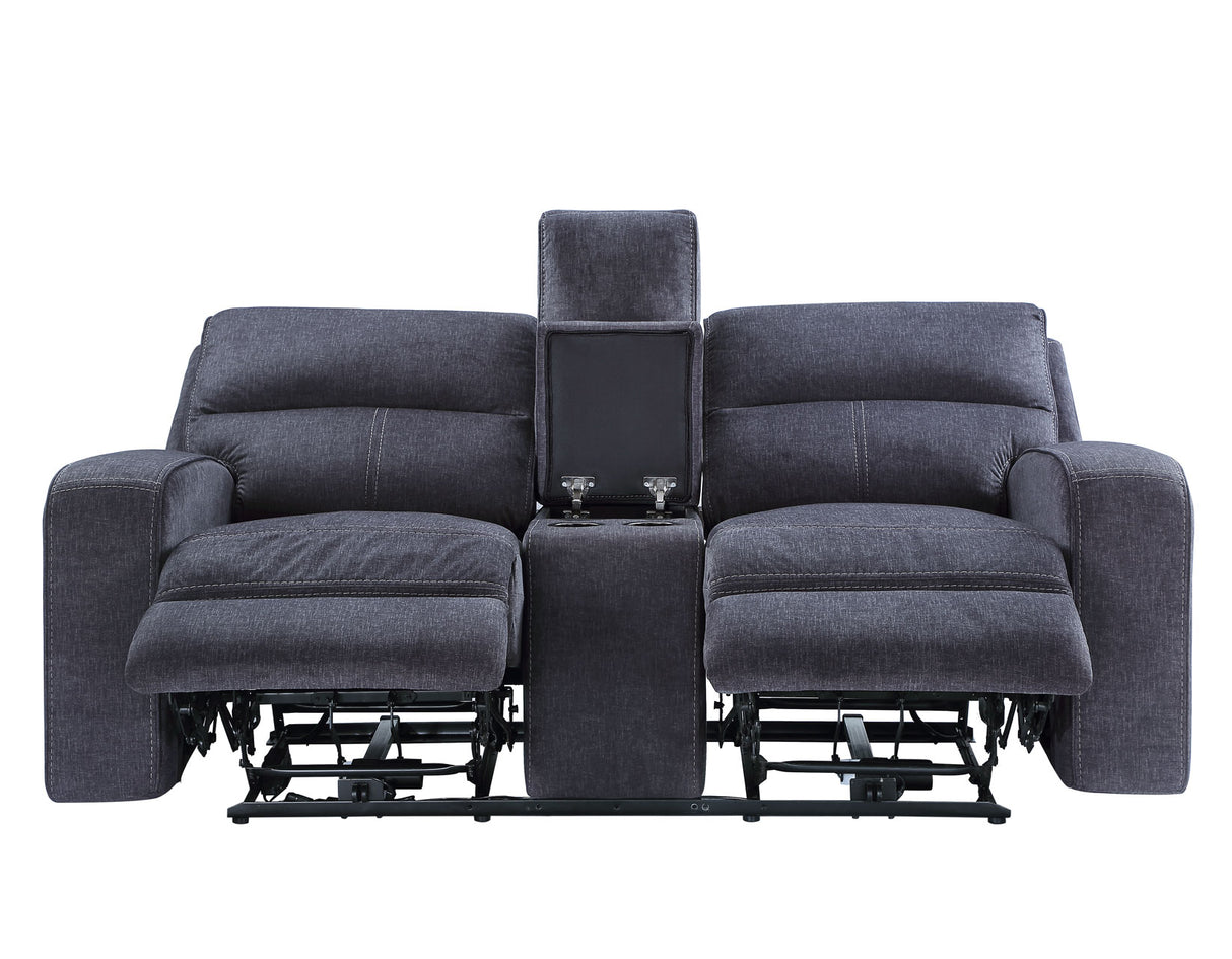 Lovell Charcoal 3-Piece Power Reclining Living Room Set from Steve Silver - Luna Furniture
