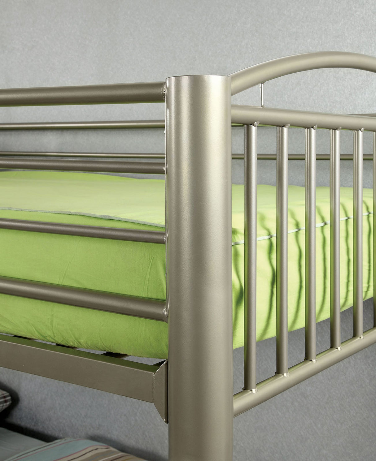 Lovia Metallic Gold Bunk Twin Bed/Full from Furniture of America - Luna Furniture