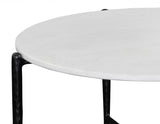Loxie White 3-Piece Round Solid Marble Top Table Set from Steve Silver - Luna Furniture