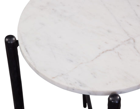 Loxie White 3-Piece Round Solid Marble Top Table Set from Steve Silver - Luna Furniture