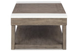 Loyaska Grayish Brown/White Lift-top Coffee Table and 2 End Tables from Ashley - Luna Furniture