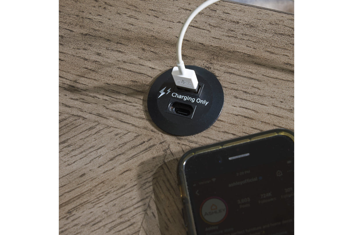 Loyaska Grayish Brown/White Lift-top Coffee Table and 2 End Tables from Ashley - Luna Furniture