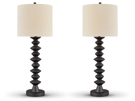Luanndon 2-Piece Table Lamp Set in Black from Ashley - Luna Furniture