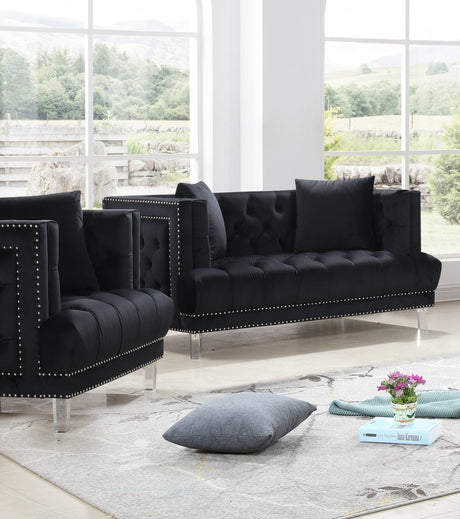 Lucas Black Loveseat from Happy Homes - Luna Furniture