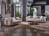 Lucas Beige Stationary Loveseat from Furnia - Luna Furniture