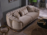 Lucas Beige Stationary Loveseat from Furnia - Luna Furniture