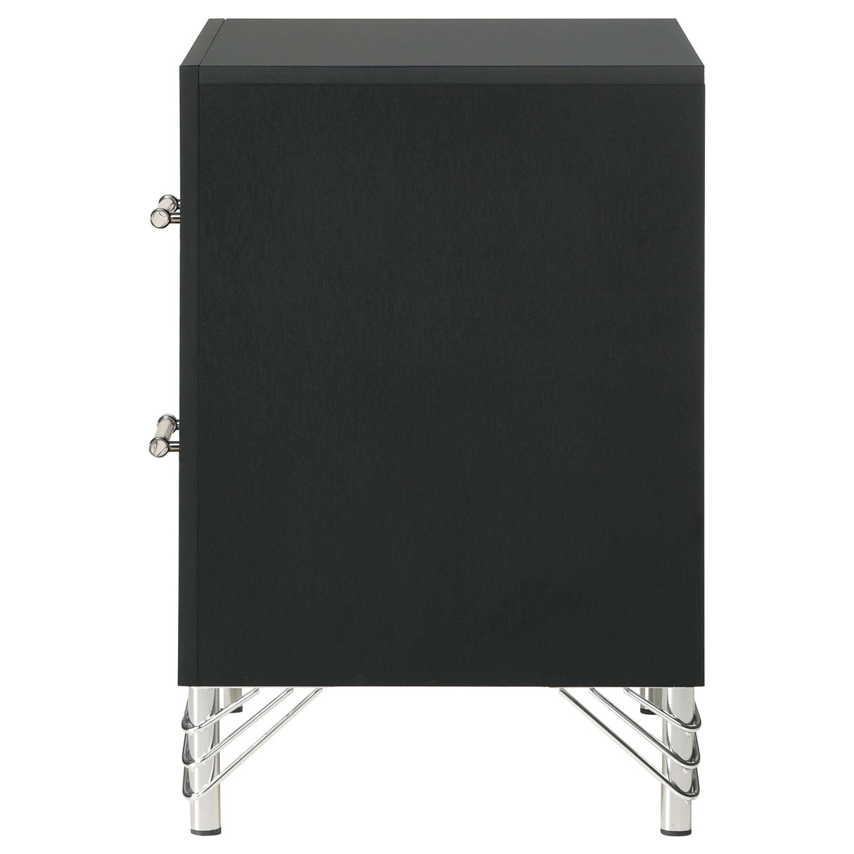 Lucia Black 2-Drawer Nightstand from Coaster - Luna Furniture