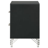 Lucia Black 2-Drawer Nightstand from Coaster - Luna Furniture