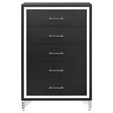 Lucia Black 5-Drawer Bedroom Chest from Coaster - Luna Furniture