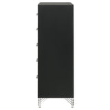 Lucia Black 5-Drawer Bedroom Chest from Coaster - Luna Furniture
