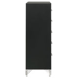 Lucia Black 5-Drawer Bedroom Chest from Coaster - Luna Furniture