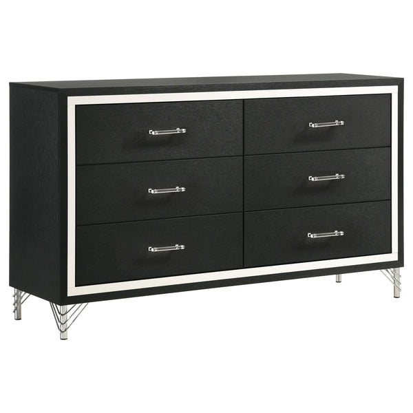 Lucia Black 6-Drawer Dresser