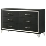 Lucia Black 6-Drawer Dresser from Coaster - Luna Furniture