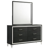 Lucia Black 6-Drawer Dresser and Mirror from Coaster - Luna Furniture