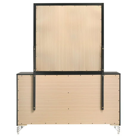 Lucia Black 6-Drawer Dresser and Mirror from Coaster - Luna Furniture