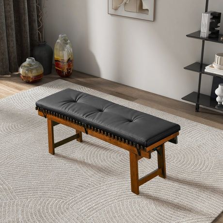 Lucia Black Vegan Leather Bench from Midinmod - Luna Furniture