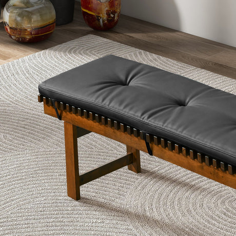 Lucia Black Vegan Leather Bench from Midinmod - Luna Furniture