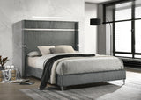 Lucia Gray 61-inch Upholstered Eastern King Panel Bed from Coaster - Luna Furniture
