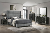 Lucia Gray 61-inch Upholstered Eastern King Panel Bed from Coaster - Luna Furniture