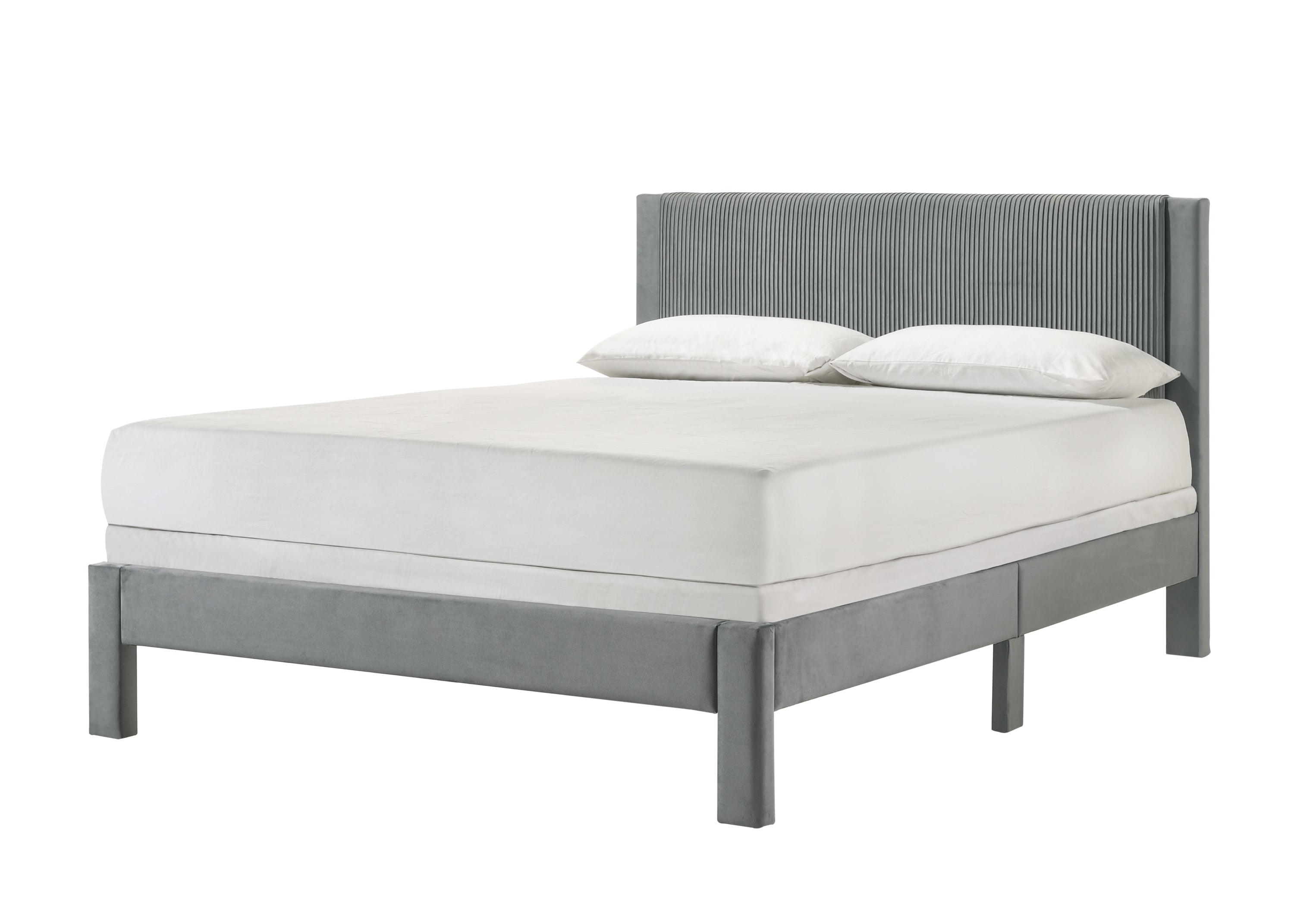 Lucia Light Gray Queen Platform Bed – Luna Furniture