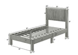 Lucia Light Gray Twin Platform Bed from Crown Mark - Luna Furniture