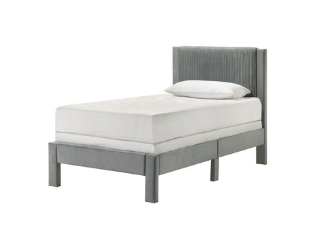 Lucia Light Gray Twin Platform Bed from Crown Mark - Luna Furniture