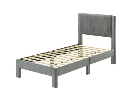 Lucia Light Gray Twin Platform Bed from Crown Mark - Luna Furniture