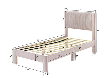 Lucia Pink Twin Platform Bed from Crown Mark - Luna Furniture
