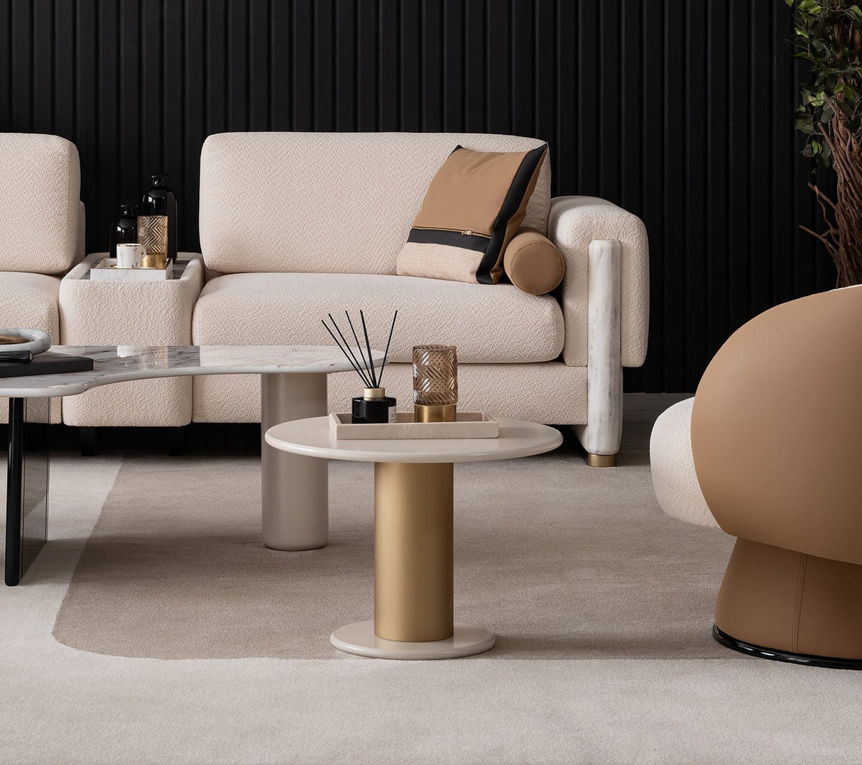 Luciano Round Side Table from Luna Luxury - Luna Furniture