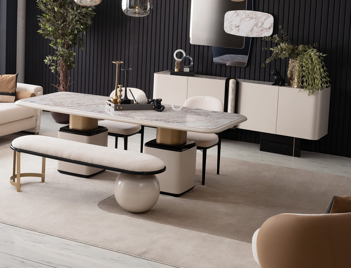 Luciano Sideboard with Marble Details from Luna Luxury - Luna Furniture