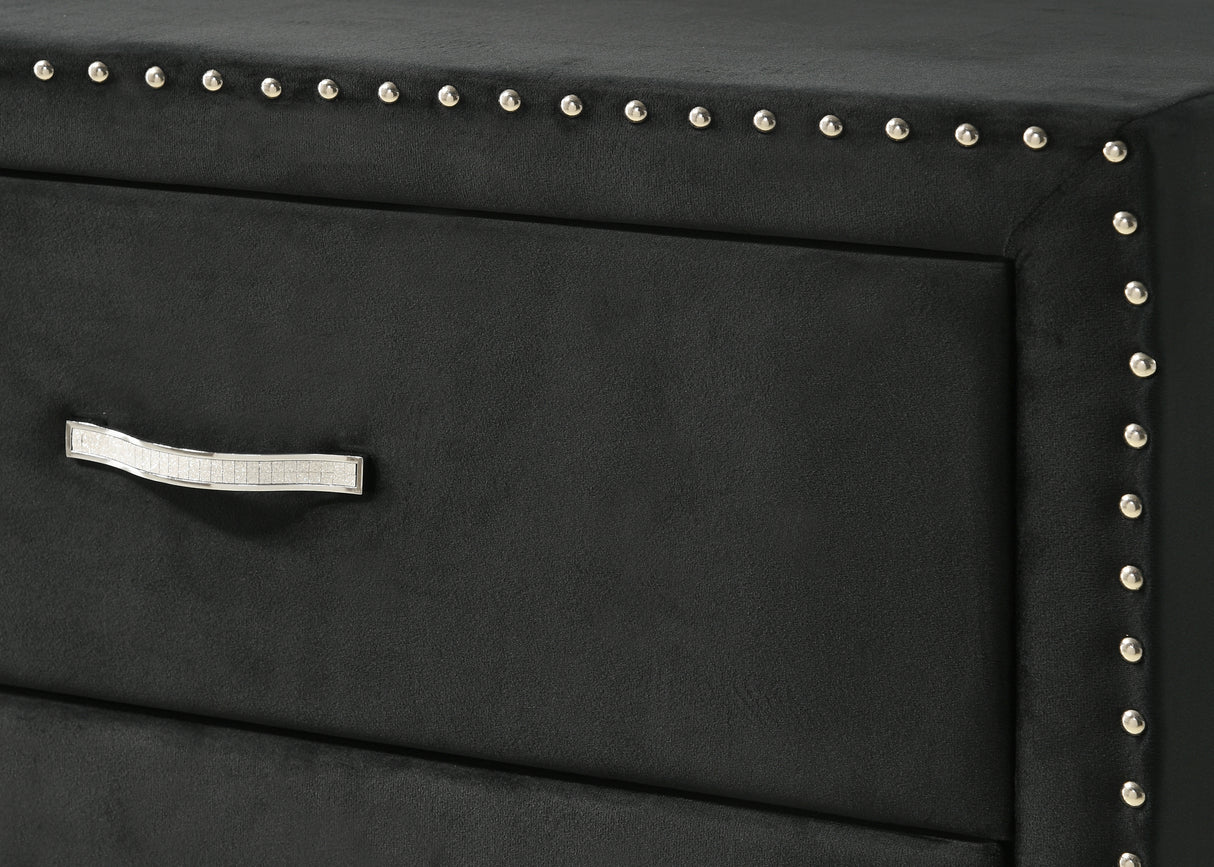 Lucinda Black Upholstered Wingback Panel Bedroom Set from Crown Mark - Luna Furniture