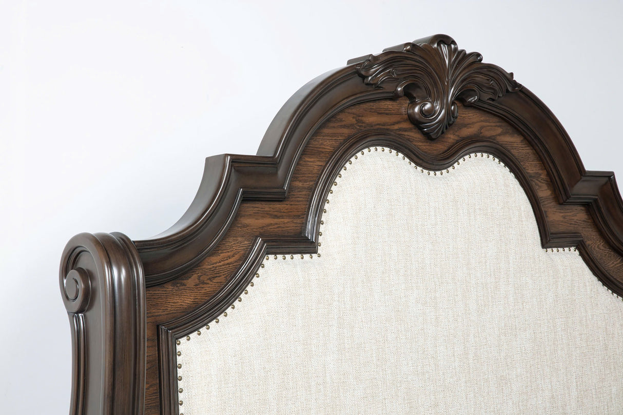 Ludwig Brown Queen Upholstered Panel Bed from Crown Mark - Luna Furniture