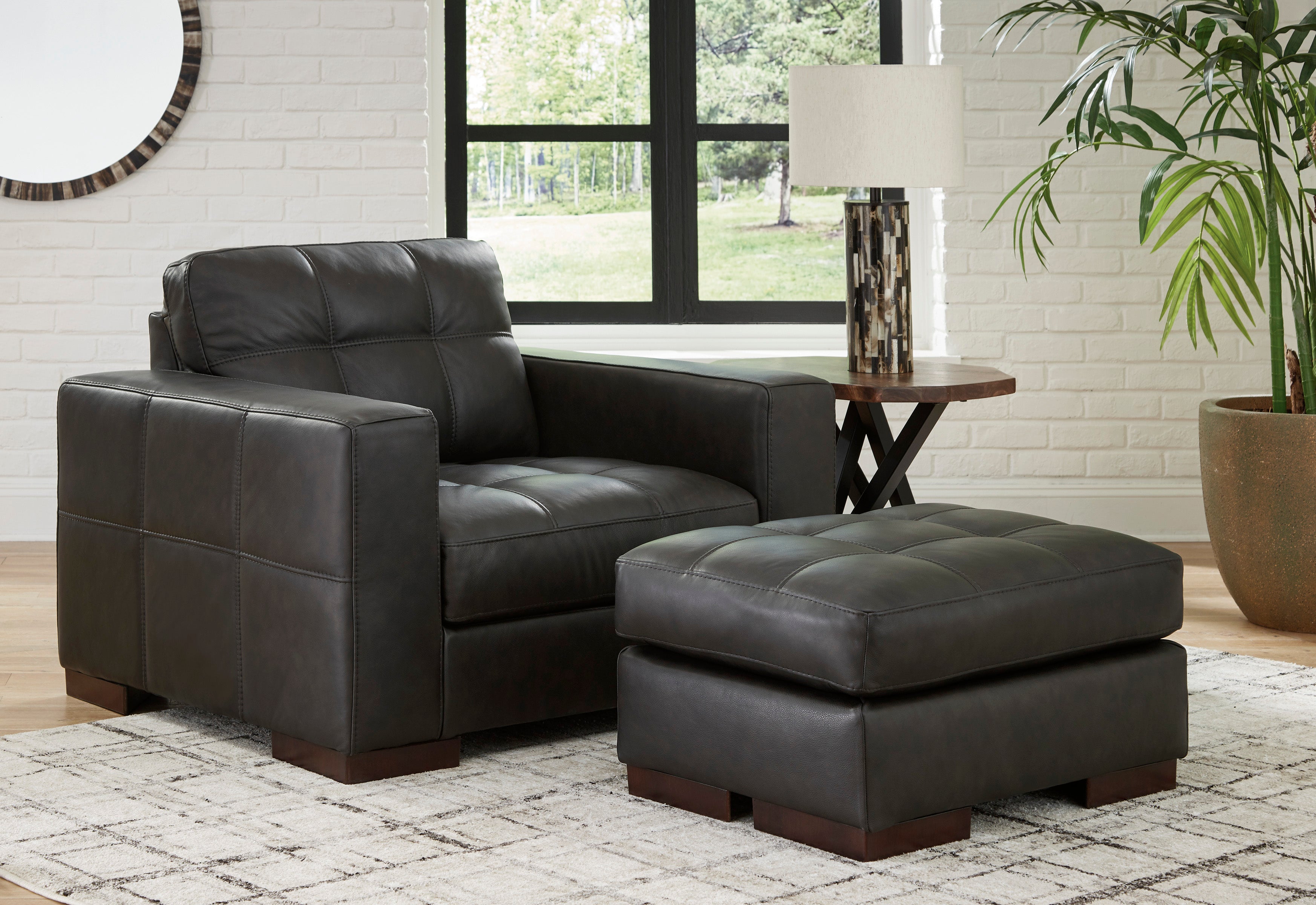 Luigi Thunder Leather Living Room Set – Luna Furniture Luigi Thunder Leather Living Room Set – Luna Furniture