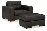 Luigi Thunder Oversized Chair and Ottoman from Ashley - Luna Furniture