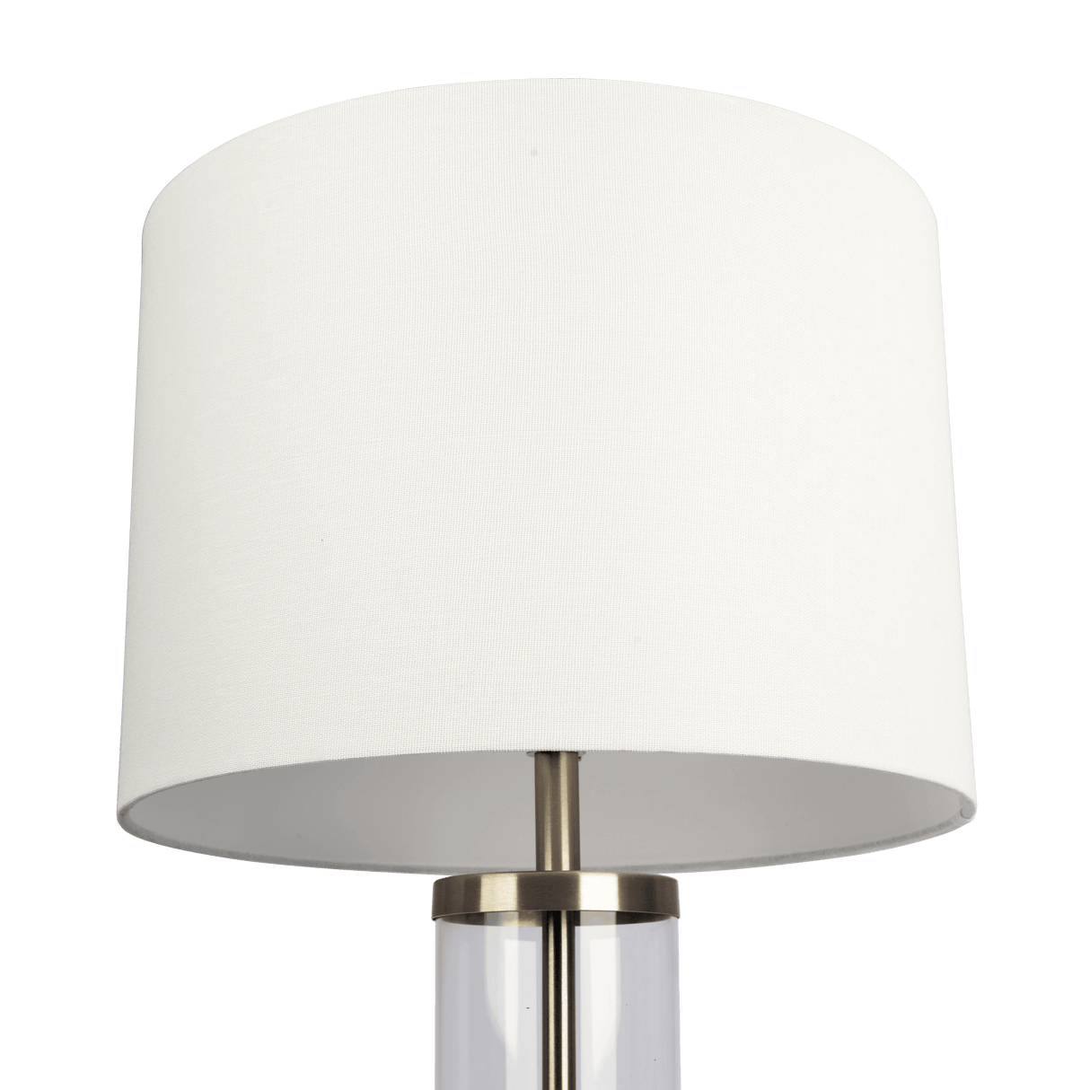 Luna Brushed Nickel Table Lamp with On/Off Switch Clear Glass Body Metal Base from Midinmod - Luna Furniture