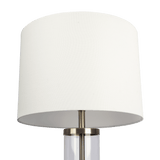 Luna Brushed Nickel Table Lamp with On/Off Switch Clear Glass Body Metal Base from Midinmod - Luna Furniture