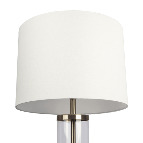 Luna Brushed Nickel Table Lamp with On/Off Switch Clear Glass Body Metal Base from Midinmod - Luna Furniture
