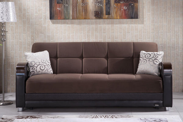 Luna Naomi Brown 3-Seat Sleeper Sofa