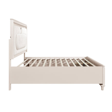 Lunaris Beige King Platform Bed with Footboard Storage from Homelegance - Luna Furniture