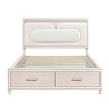 Lunaris Beige Queen Platform Bed with Footboard Storage from Homelegance - Luna Furniture