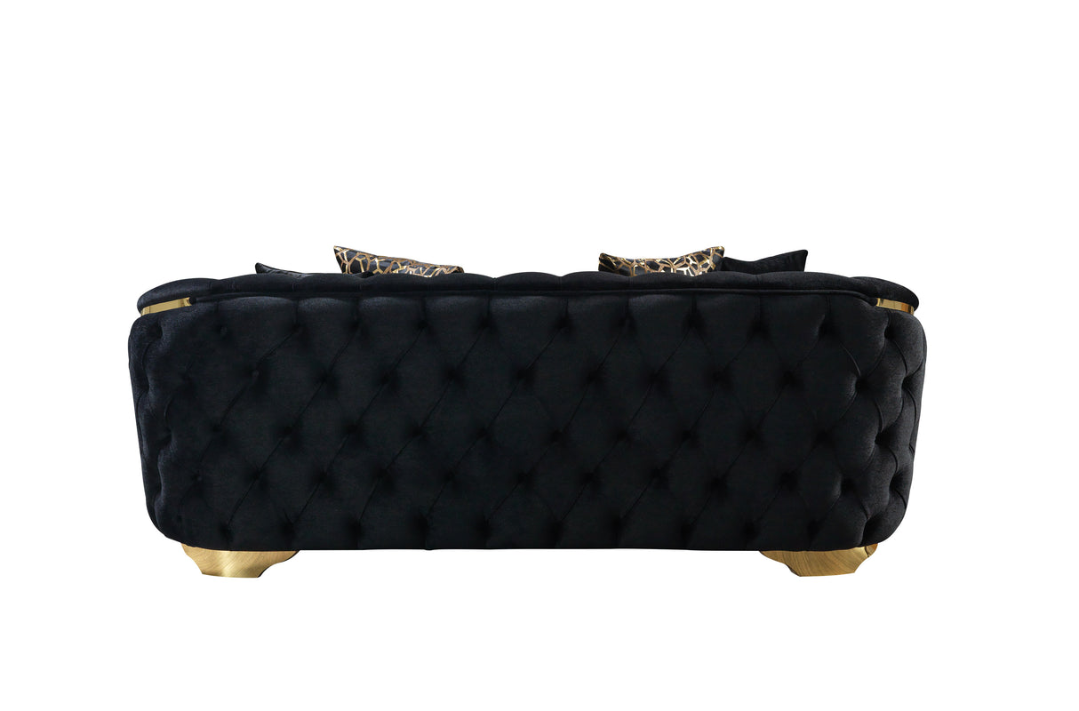Lupino Black Velvet Living Room Set from Nova Furniture - Luna Furniture