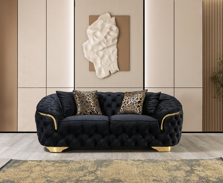 Lupino Black Velvet Living Room Set from Nova Furniture - Luna Furniture