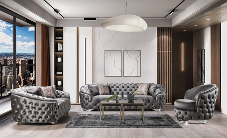 Lupino Gray Velvet Chair from Nova Furniture - Luna Furniture