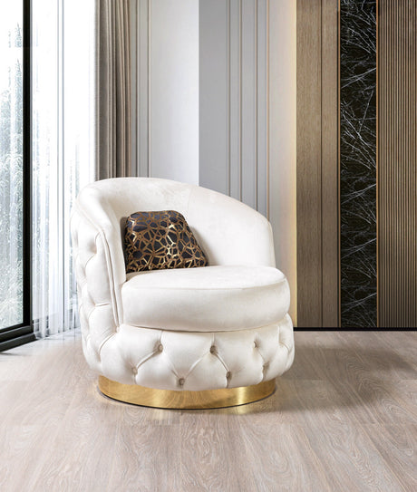 Lupino Ivory Velvet Chair from Nova Furniture - Luna Furniture