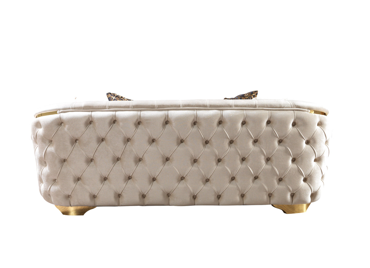 Lupino Ivory Velvet Living Room Set from Nova Furniture - Luna Furniture