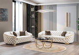 Lupino Ivory Velvet Living Room Set from Nova Furniture - Luna Furniture